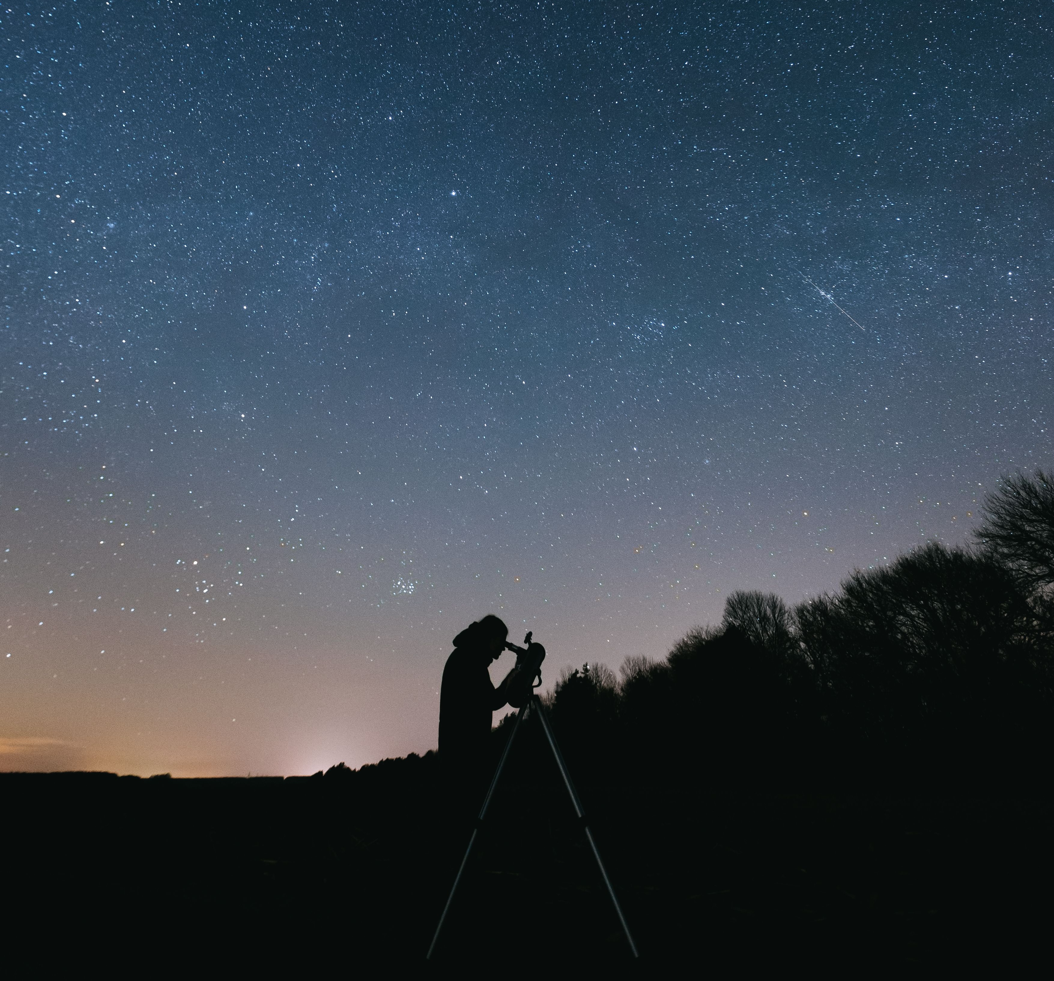 Deck set up for evening stargazing